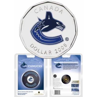 2008 Vancouver Canucks NHL Dollar Special Edition Loonie and Puck - $1