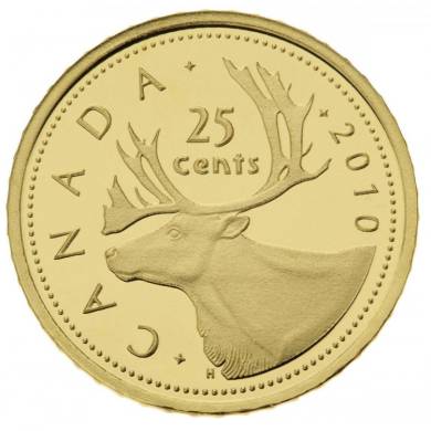 2010 - 25¢ - Fine Gold Coin - Caribou - TAX Exempt