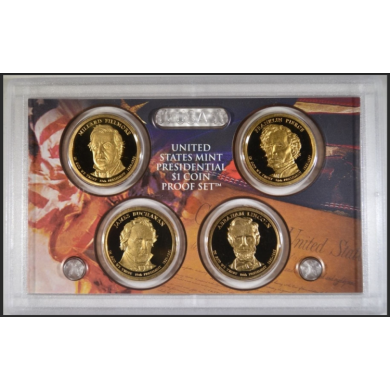 2010 S - Presidential Dollar Proof Set 4 Coins Original Box & COA