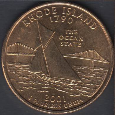 2001 D - Rhode Island - Gold Plated - 25 Cents