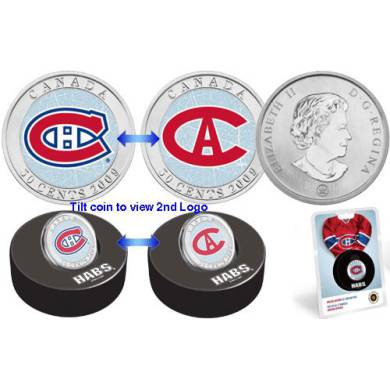 2009 Montreal Canadiens Half Dollar NHL Special Edition Coin and Puck - 50 Cents