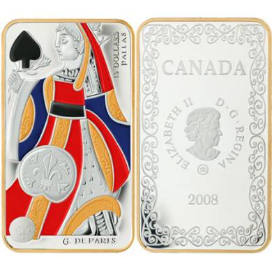 2008 $15 Sterling Silver Coin - Queen of Spades
