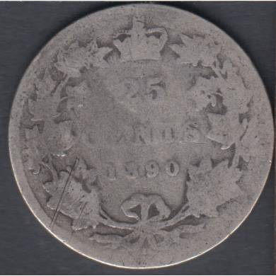 1890 H - A/G - Canada 25 Cents