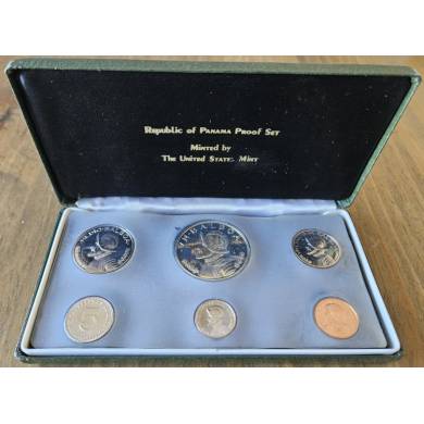 1974 - Proof Set 8 Pcs with 1 Balboa in Silver - Panama