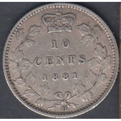 1881 H - VF/EF - Obverse #2 - Canada 10 Cents