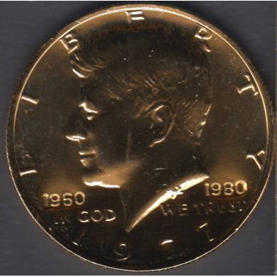 1977 - (1960 1980) - Plaqu Or - Kennedy - 50 Cents
