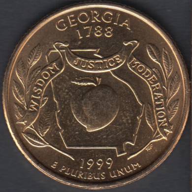 1999 D - Georgia - Plaqué Or - 25 Cents