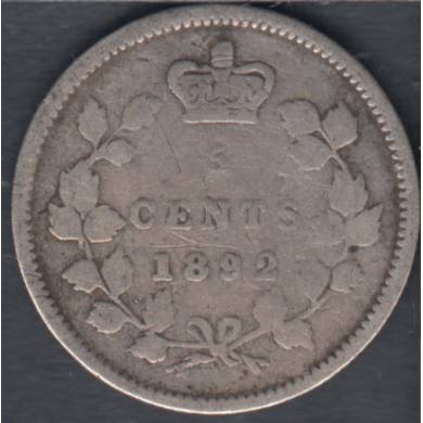 1892 - VG - Pli - Canada 5 Cents