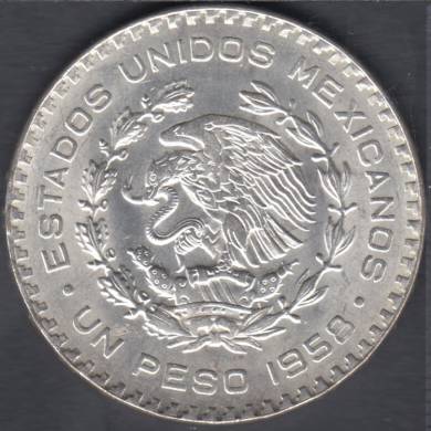 1958 Mo - 1 Peso - B. Unc - Mexique