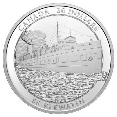 2020 $30 Dollars - 2 oz. Pure Silver Coin  SS Keewatin