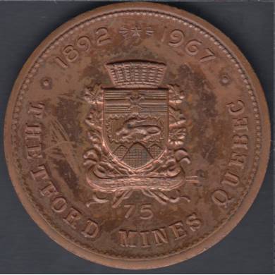 1967 - 1867 - Expo - Thetford Mines 1967-1892 75th Ann. - Medal
