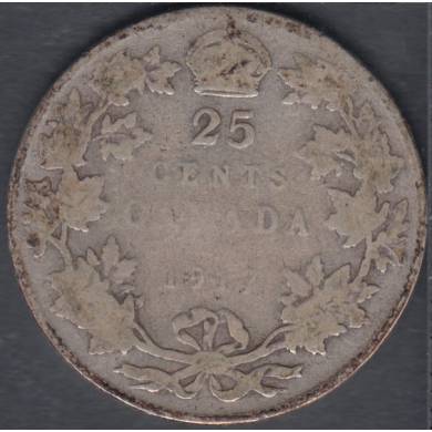1917 - VG - Canada 25 Cents