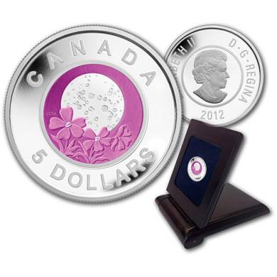 2012 FULL PINK MOON $5 STERLING SILVER AND NIOBIUM PROOF