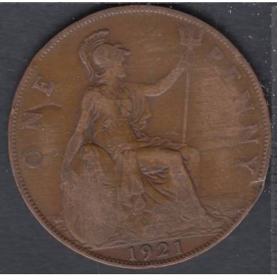 1921 - 1 Penny - Rim Damage - Great Britain