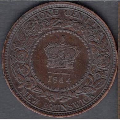 1864 - Small '6' - AU - 1 Cent - New Brunswick