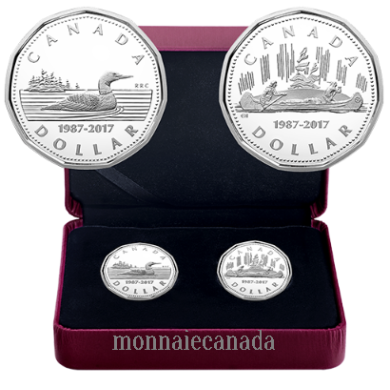 2017 - $1 Pure Silver 2-Coin Set - 30th Anniversary of the Loonie