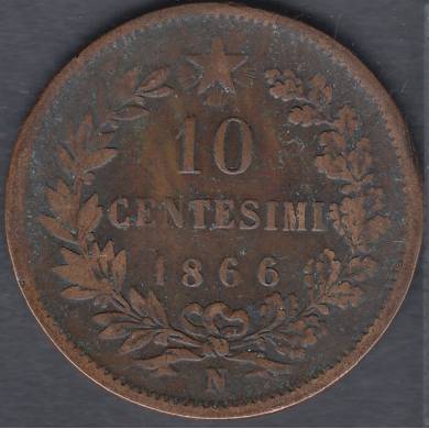 1866 N - 10 Centisimi - Italy