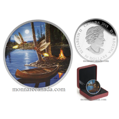 2015 - $30 - 2 oz. Fine Silver Glow-in-the-Dark Coin – Moonlight Fireflies