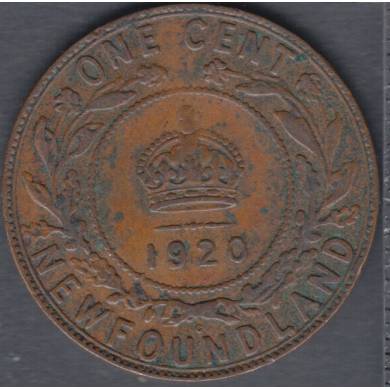1920 C - VG/F - Large Cent - Newfoundland