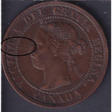 1895 - EF - Die Crack - Canada Large Cent