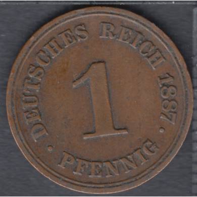 1887 A - 1 Pfennig - EF - Germany