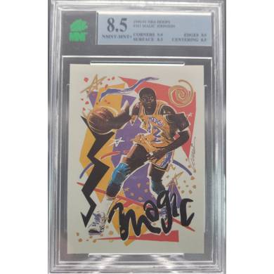 1990-91 NBA Hoops #367 Magic Johnson Lakers 8.5 NMNT - MNT+