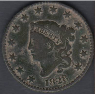 1828 - VG - L.D. - Liberty Head - Large Cent USA