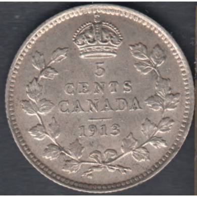 1913 - VF/EF - Canada 5 Cents