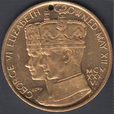 1937 - Coronation George VI Elisabeth Crowed May XII MCMXXXVII - Canada India S. Africa Australia New Zealand - Mdaille