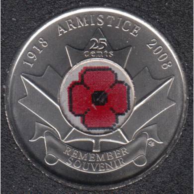 2008 - B.Unc - Poppy - Canada 25 Cents