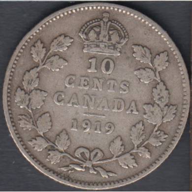 1919 - VG/F - Canada 10 Cents