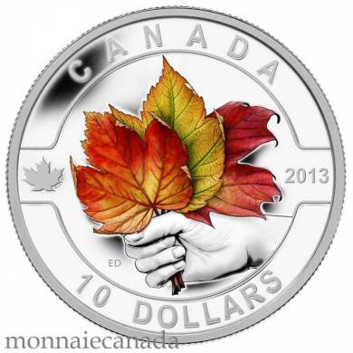 2013- $10 - 1/2 oz. Fine Silver Coin - Maple Leaf