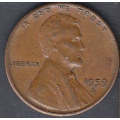 1959 D - AU - UNC - Lincoln Small Cent