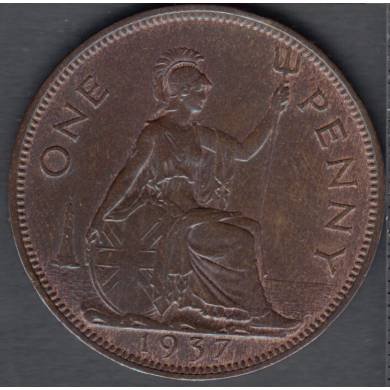 1937 - 1 Penny - Cleaned - Great Britain