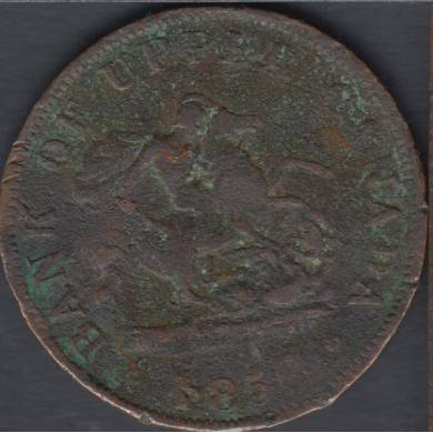 1852 - Rush - Bank of Upper Canada - Half Penny - PC-5B1