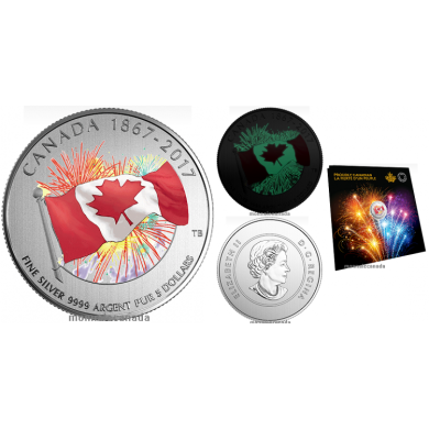 2017 - $5 - Proudly Canadian - Pure Silver Glow-in-the-Dark Coin