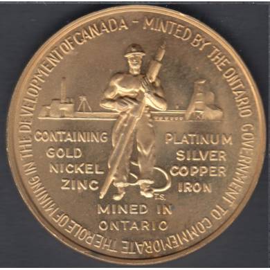 1967 -1867 - Confederation Mined in Ontario - Medal
