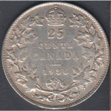 1936 - Fine - Canada 25 Cents
