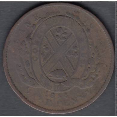 1844 - VG - Half Penny - Token Bank of Montreal - Province of Canada - PC-1B3