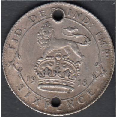 1918 - 6 Pence - Trou - Grande Bretagne