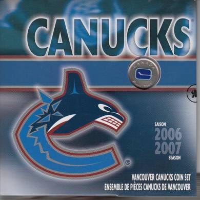 2006 2007 Season Vancouver Canucks Coin Set - 25 Cents Coloured