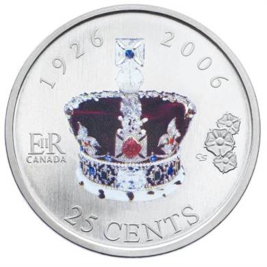 2006 - Canada 25 Cents - 80th Birthday Of The Queen