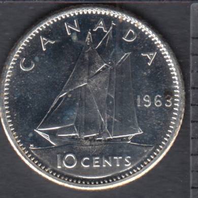 1961 CANADA 10 CENTS PROOF-LIKE SILVER DIME COIN 