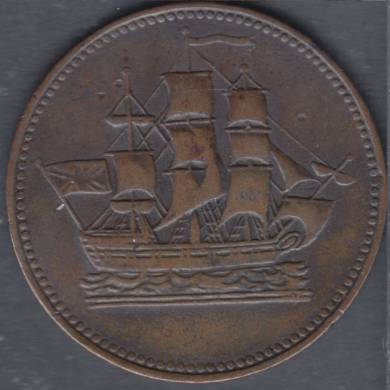 1835 - VF - Ship Colonies & Commerce - Half Penny Token - PE-10-31 - P.E.I.