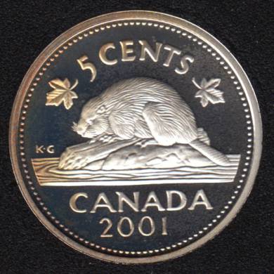 2001 - Proof - Silver - Canada 5 Cents