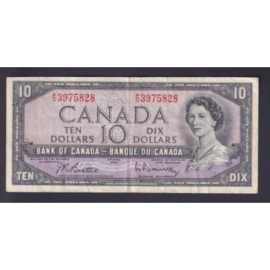 1954 $10 Dollars - VF - Beattie Rasminsky - Prefix P/V