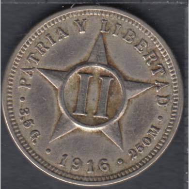 1916 - 2 Centavos - Cuba