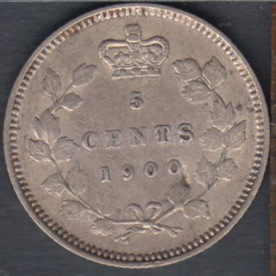 1900 - Oval '0' - EF - Damaged - Canada 5 Cents
