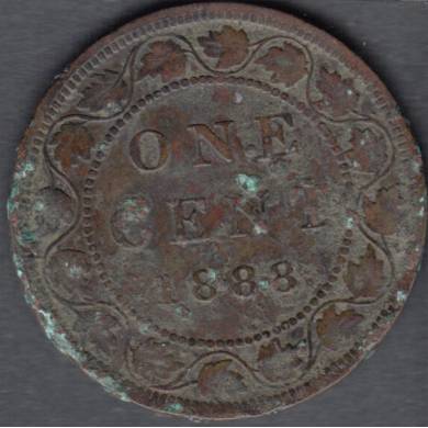 1888 - F/VF - Damaged - Canada Large Cent