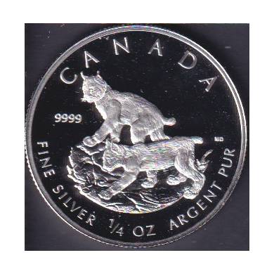 2005 $3 - Lynx- 1/4 oz Fine Silver